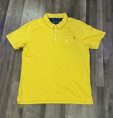 William Murray Men s XL Polo Shirt Solid Yellow Pocketed Cotton 
