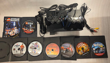 Sony PlayStation 2 SCPH-30001 Black Console W 2 Controllers Memory Card 7 Games