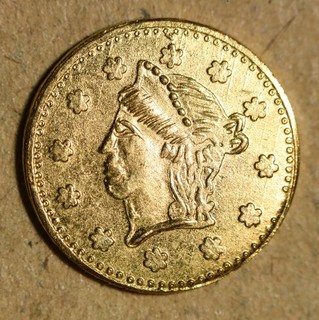 (ND) California Gold Token Struck in Brass 60% Cu 40% Zn No Reserve