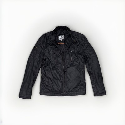 Superdry Carbon Biker Jacket Double Zip Men s Size Medium