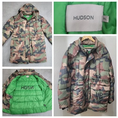 Hudson HDSN Mens Quilted Hooded Storm Parka Puffer Coat Size 2XL Camo $438 MSRP - product listing photo
