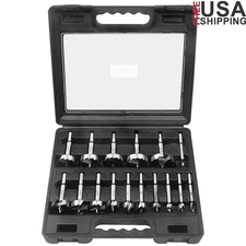 16pcs Forstner Bit Set Carbon Steel Wood Drill Bit Flat Bottom Holes Power Tools