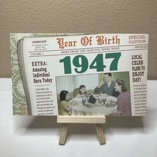 1947 "Year of Birth" Leanin' Tree Birthday Card News From the Year You Were Born