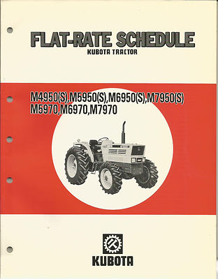 Kubota 4950 5950 6950 7950 5970 6970 7970 Flat Rate Schedule Tractors Ebay