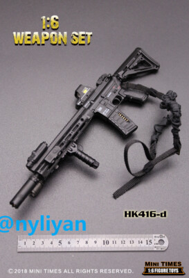 1/6 HK 416D　アサルトライフル　フィギュア用です！ Mini times toys HK416D 1/6 Male WWII Gun Rifle Weapon Model F 12