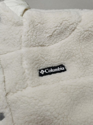 COLUMBIA Womems Size XL Lodge Baffled Sherpa Jacket (NEW) Beige Full Zip Pockets - Picture 3 of 18