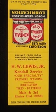 1930s H. W. Lewis Jr Kendall Motor Oil Tires Dial 29581 Main & 3rd Elmira NY MB
