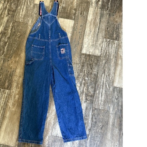 Vintage Looney Tunes Denim Overalls Tweety & Sylvester Embroidered Kids Size XL - Picture 3 of 16