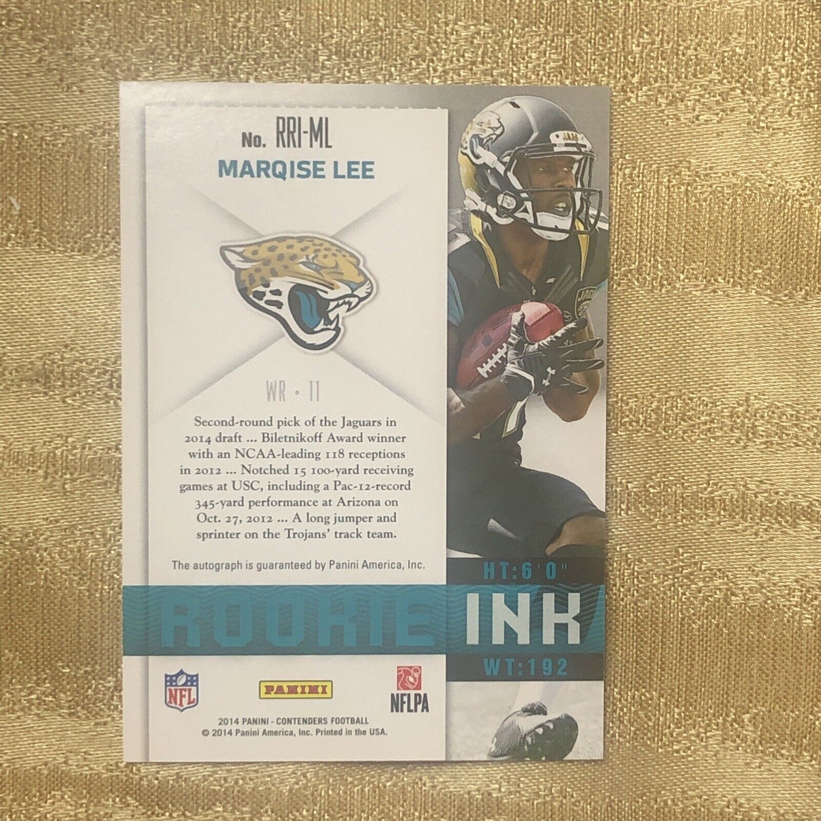 2014 Panini Contenders Marqise Lee Rookie Ink On Card Auto Autograph - Picture 2 of 2
