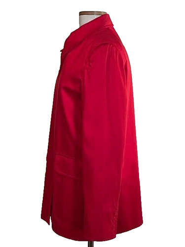 Neiman Marcus Lined Red Polished Cotton Jacket size 10 - Picture 3 of 4