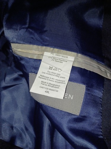 Men's Van Heusen 48L Black Stretch Sport Coat Blazer Jacket Solid (11C) - 第 10/12 張圖片