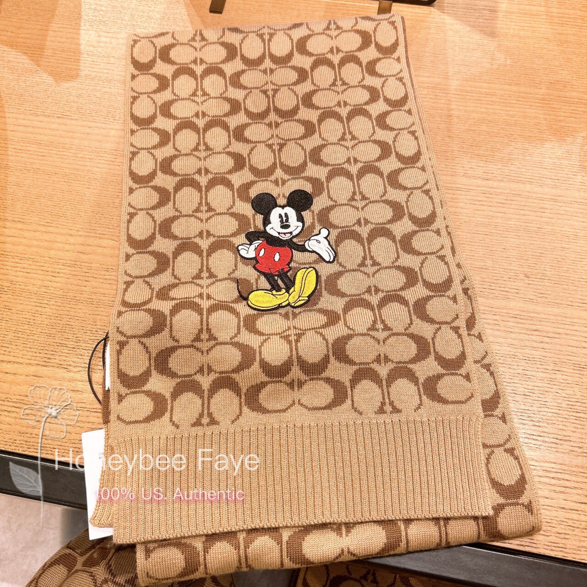 Disney×coach ミッキーマウスマフラー NWT Disney X Coach Signature Mickey Mouse scarf | eBay
