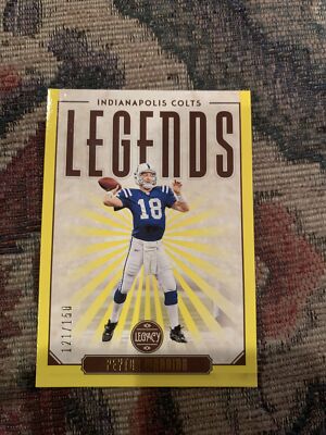 2020 Peyton Manning Legacy Yellow Parallel Legends Card #/150 Colts