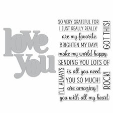 Hero Arts Stamp  Cut XL "LOVE YOU" Clear Stamps With Dies Bundle 2021
