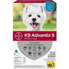 K9 Advantix II Flea Treatment for Medium Dogs 6 Monthly Doses 11-20 Lbs