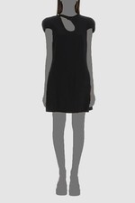 $2125 Versace Women Black Keyhole Front Cutout Wool Blend Minidress size 40