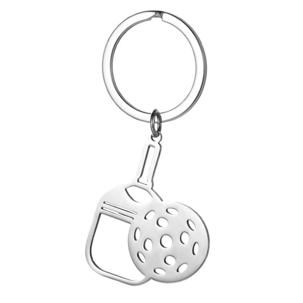 Pickleball Racket and Ball Keychain - Stainless Steel Sporty Bag Pendant Pickleball Racket and Ball Keychain - Stainless Steel Sporty Bag Pendant