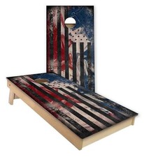 Abstract American Flag stain Cornhole Wrap