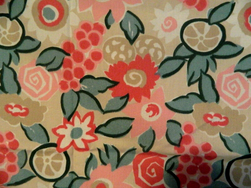Screen Printed Rose Pattern 3.25X4.5 Feet Fabric. BB4 Foto 2 de 4