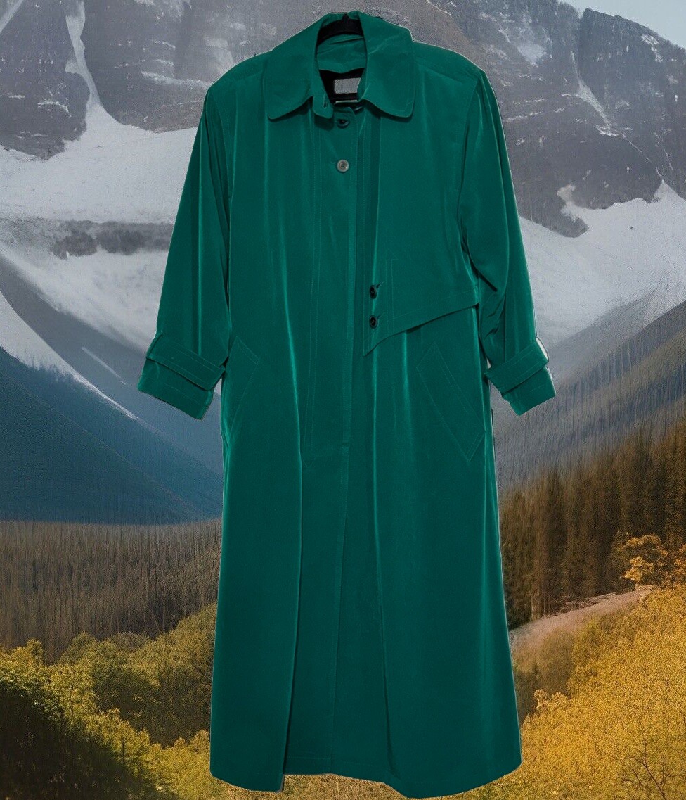 Vintage Misty Harbor Rare Made In Russia Trench Coat Woman Sz 14 Full Zip Liner View 4