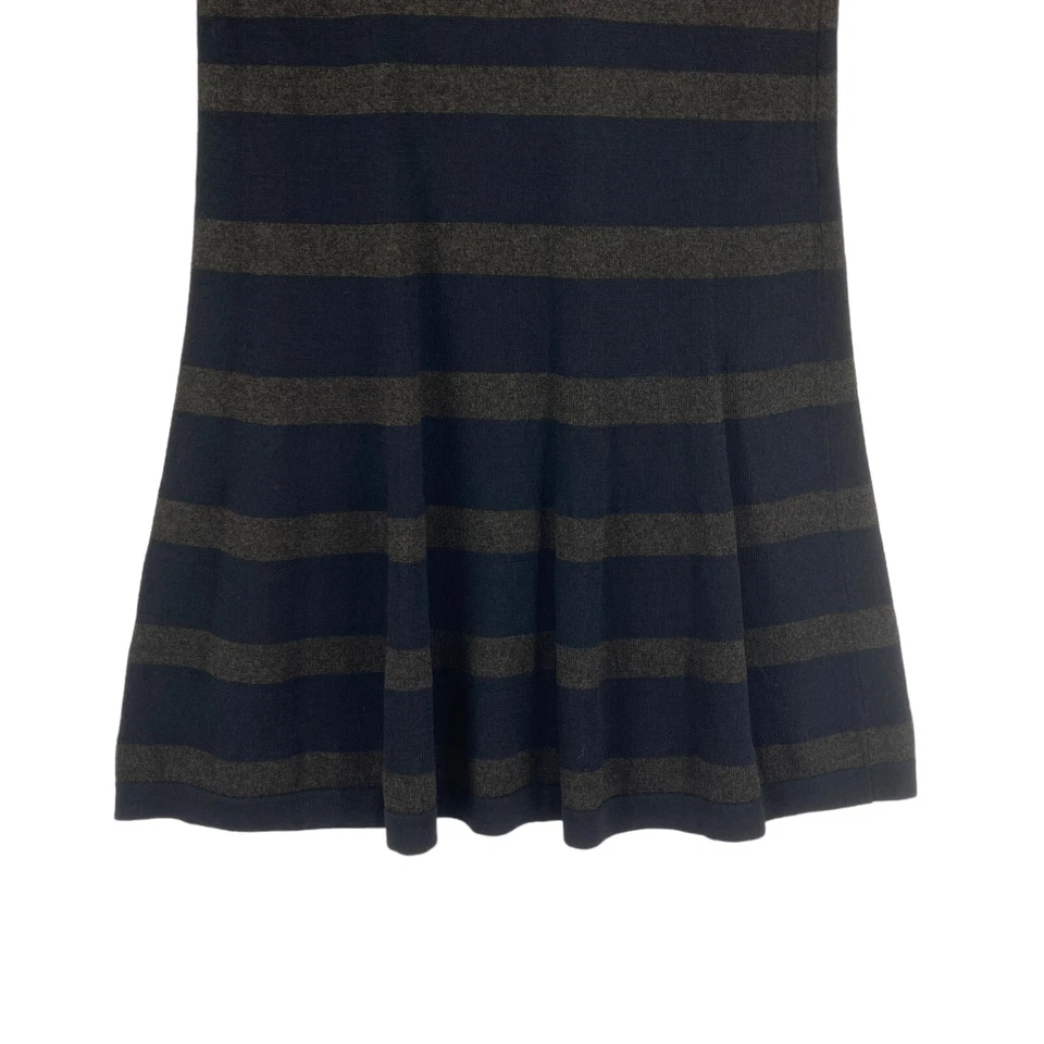 Vestido Suéter Max Studio Para Mujer Mediano Azul Marino Verde Rayas Tejido Rayón Manga Larga Foto 3 de 4