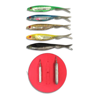 Jenzi Drop Shot Fertig-Kit Ready To Fish 5 Various Rubber Lure Soft plastic