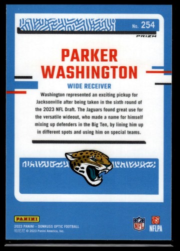 2023 Donruss Optic #254 Parker Washington Holo - Picture 2 of 2