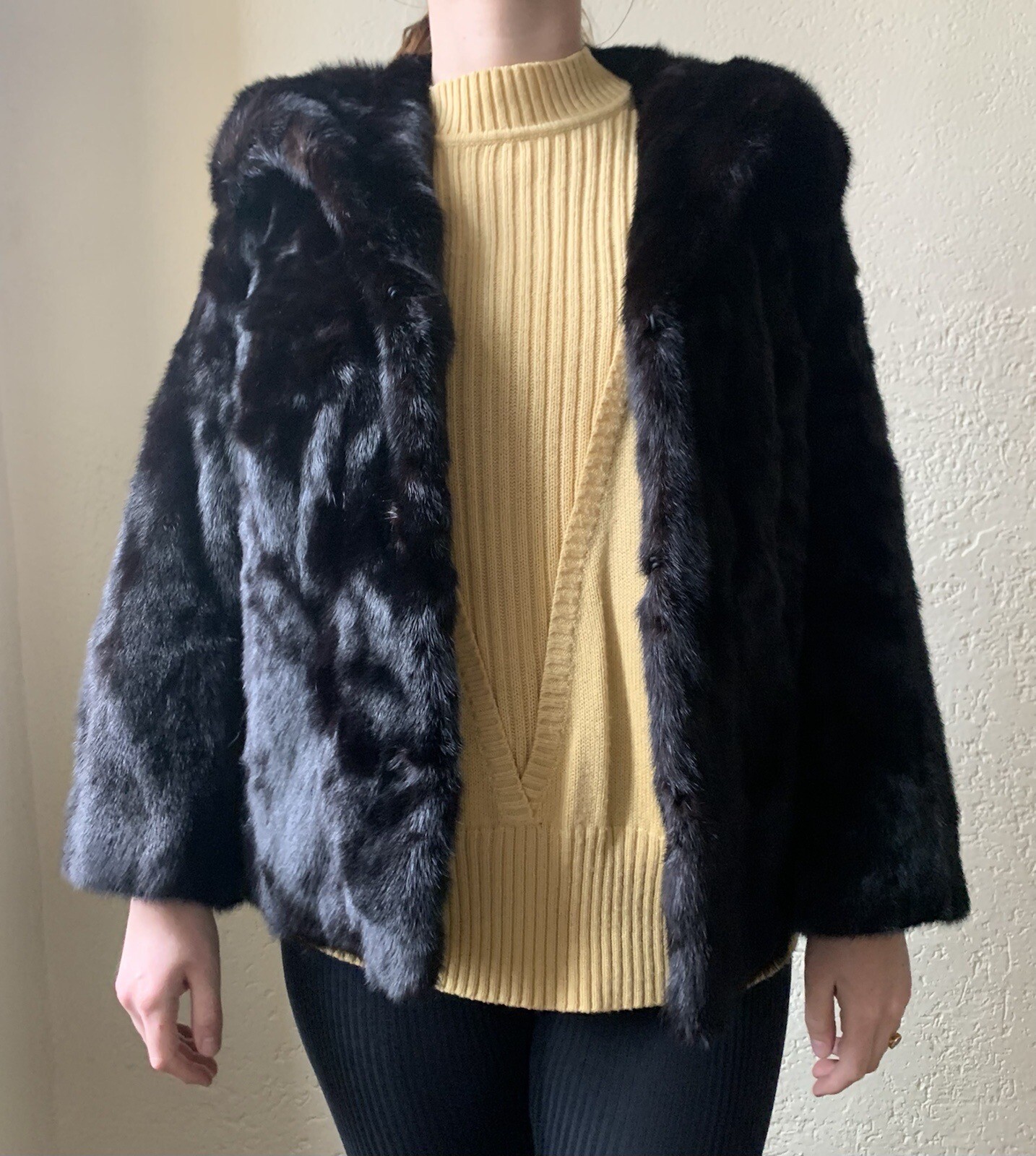 Echtpelz Jacke Alfred Bauch Größe XS/S Mantel Winter Nerz Fell eBay