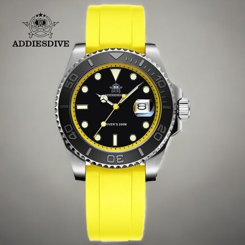 41mm Addiesdive Quarz Taucher Silikon 200M Wasserdicht Analog Leuchtend Herrenuhr