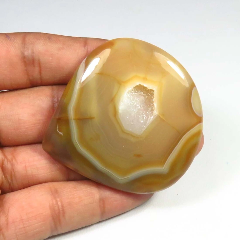 Cabujón corazón ágata de ónix 51x50 mm geoda de ónix natural ágata piedra preciosa OND-1368 Foto 2 de 4