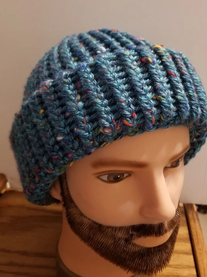 XL Multicolor Turquesa Mezcla de Lana X Grueso y Cálido Suave Tejido a Mano 100% Hecho a Mano Foto 2 de 4