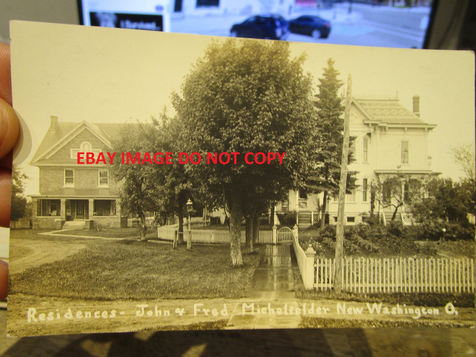 RARE Old Real Photo Picture Postcard New Washington Ohio Michelfelder