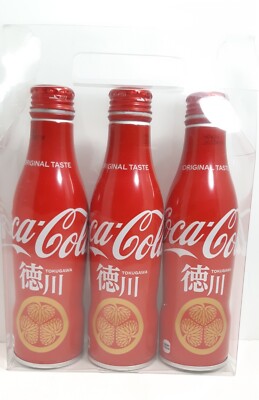 Empty Can Shogun Tokugawa Emblem Coca Cola Japan Limited Slim Bottle, 250ml x 3