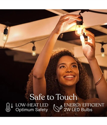 Brightech Ambience Pro 7 luces 24 ft Enchufable Exterior 2W 2500k LED S14 Colgante E - Imagen 3 de 4