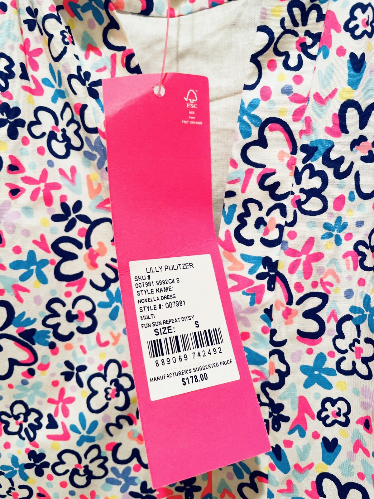 NWT 178 Lilly Pulitzer Novella Swing Dress SML in Fun Sun Repeat Ditsy Multi eBay