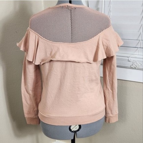 Almost Famous Pink Sweater Size L Fishnet - Picture 6 of 15
