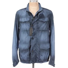 Gimo's NWT Windbreaker Jacket Size 2XL In Shades of Blue Tie-dye Made In Italy