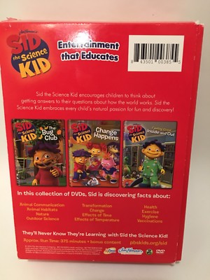 Sid The Science Kid DVD 3 Pack Set Entertainment That Educates Bug