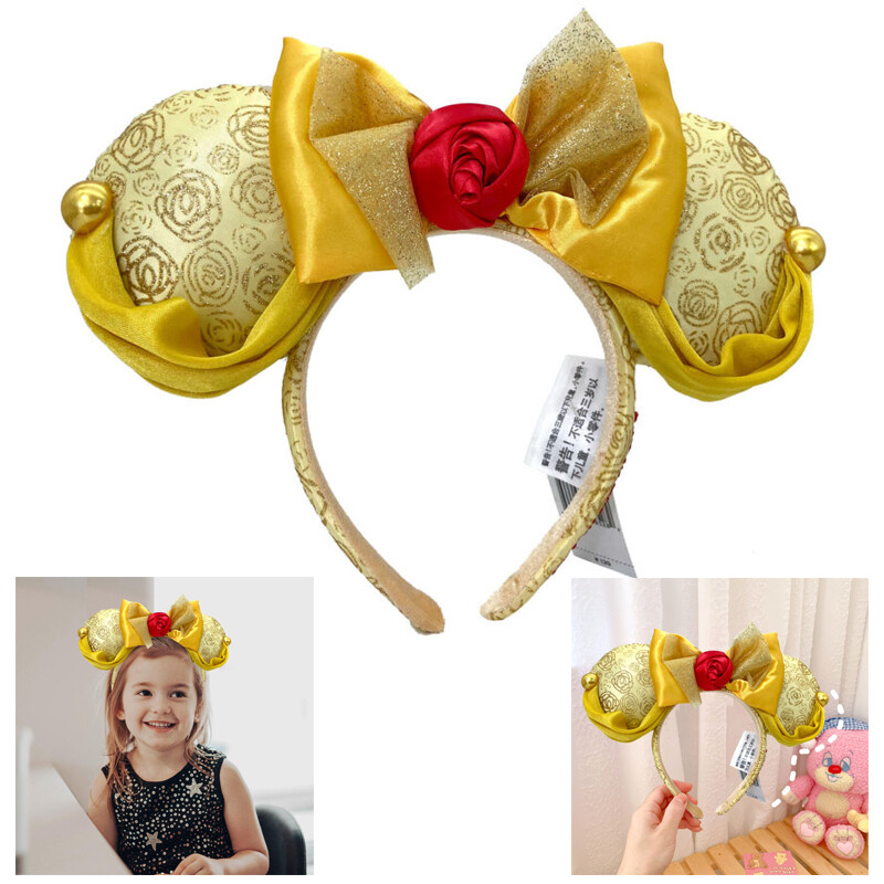 Disney Parks Belle Headband Beauty & the Beast Minnie Mickey Mouse Ear Bow NWT Disney Parks Belle Beauty and the Beast Mickey Mouse Minnie  main image 4