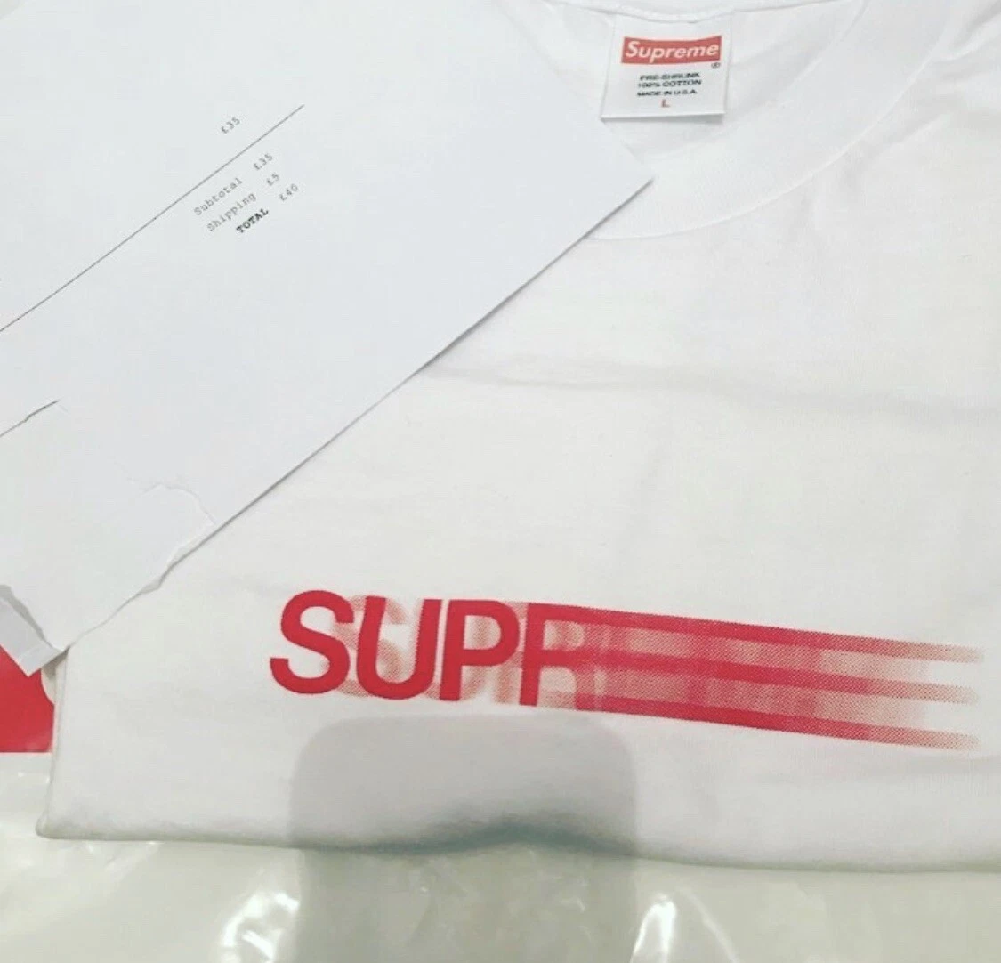 Tee shirt blanc Supreme motion logo SS16 Large
