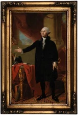 Stuart George Washington Standing 1797 Wood Framed Canvas Print Repro 12x20