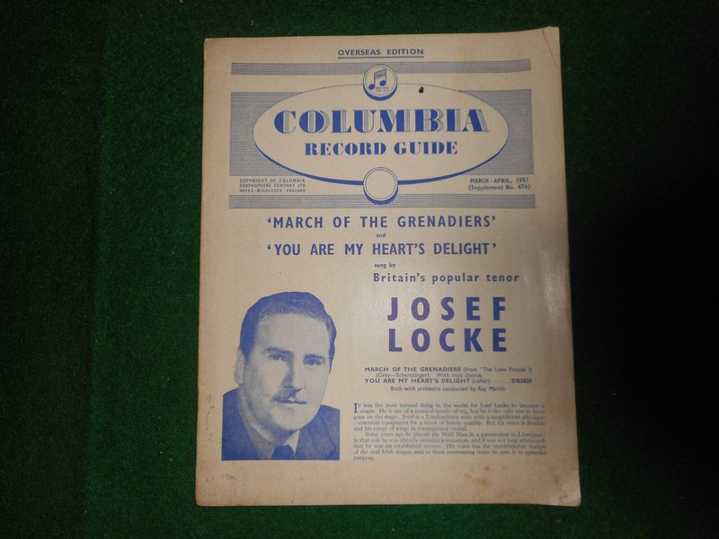 Columbia Overseas Record Guide March – April 1951 Country, Pop, Swing and more
