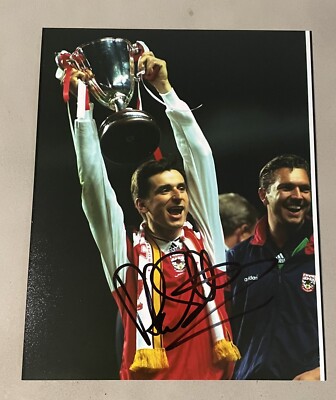 Alan Smith handsigniertes 10x8 Arsenal FC Pokalsieger Pokal Pokal Foto - England