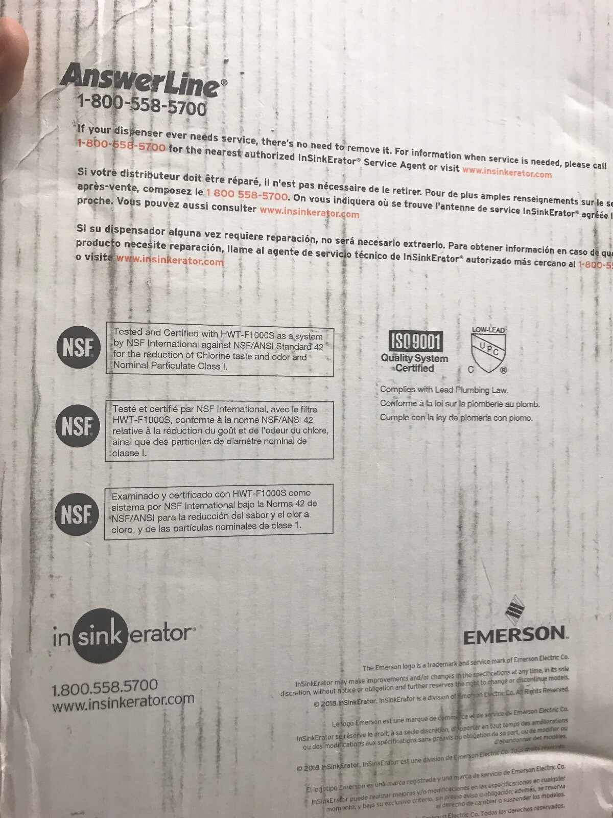 InSinkErator FGN1100 Instant Hot Water Dispenser Nickel eBay