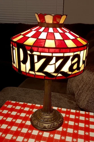 New Pizza Hut tiffany vintage style stained glass table lamp retro 80s 90s