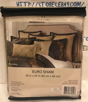 VERATEX BENTLEY EURO SHAM 26in x 26in. BRAND NEW! $59.99 RETAIL TAG!