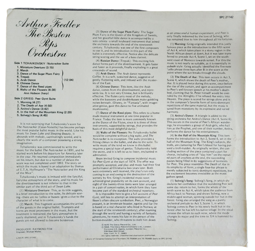 TCHAIKOVSKY-GRIEG: NUTCRUCKER SUITE-PEER GYNT SUITE- ARTHUR FIEDLER LP - Picture 2 of 4
