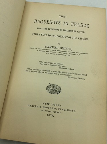 DIE HUGENOTTEN IN FRANKREICH von Samuel Smiles - 1874 - Vintage Europeon History - Bild 2 von 4