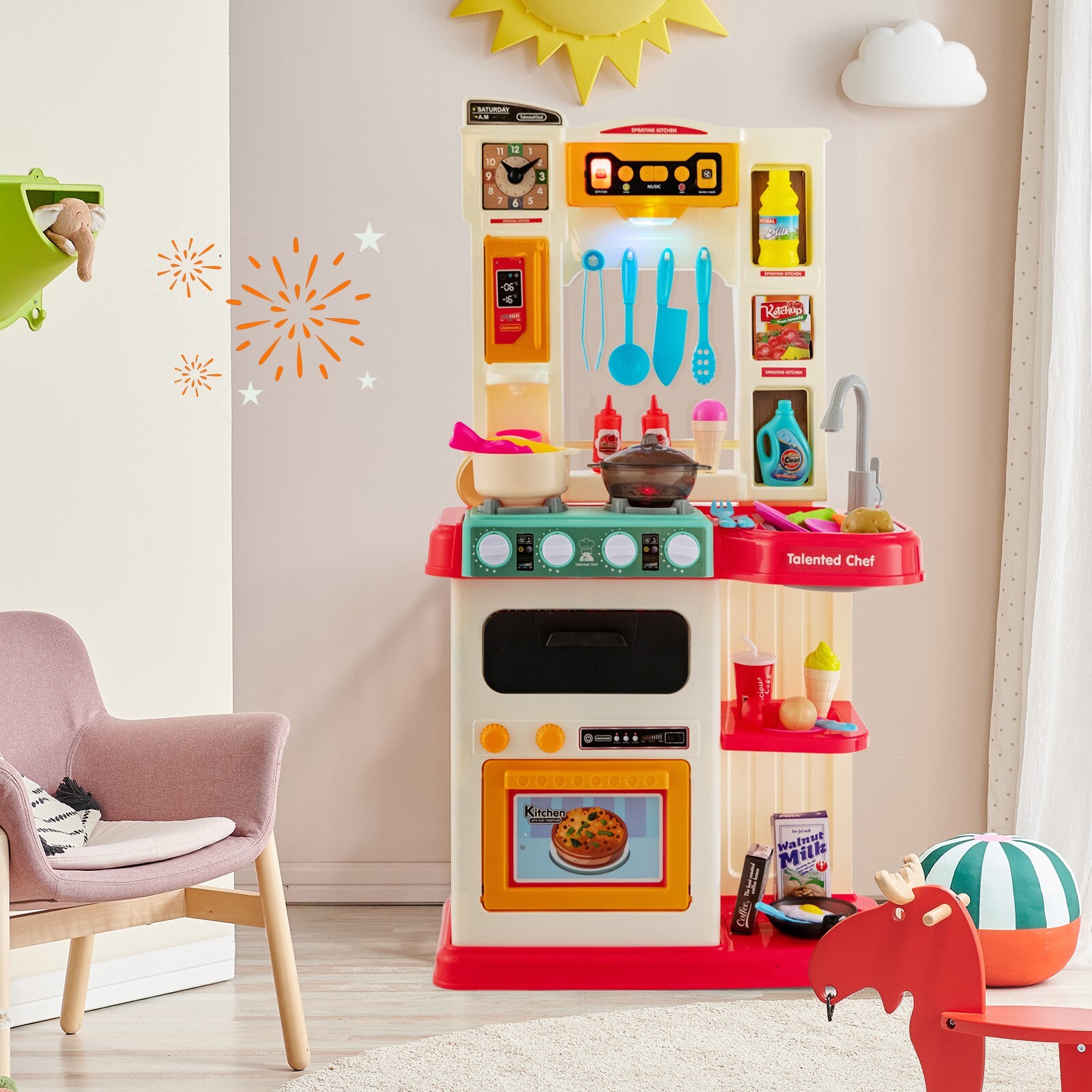 Kids Cooking Kitchen Toy Set Toddler Children Pretend Kitchen Role Play Set eBay