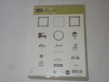 Stampin'Up POSTAGE COLLECTION clear-mount stamp set (129240) NEW frames/model T+